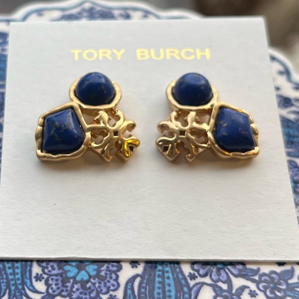 Tory burch stud 2 blue natural stones